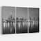 Designart - Chicago Skyline at Night Black and White - Cityscape Canvas Print
